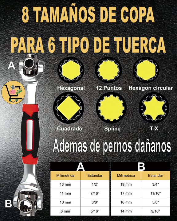 POWER-MAX PRO™ 48-en-1 Llave Inglesa Universal